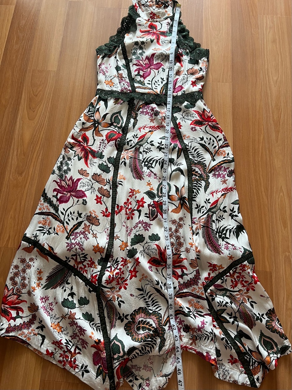 Anthropologie Lace Trim Floral A-Line Dress Pockets Sleeveless Size 6 - Picture 5 of 16